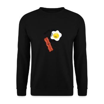 Food Pun Vous êtes les œufs à mon bacon - Sweat-shirt Unisexe - noir - Devant - Alina (178cm) & Michal (187cm)