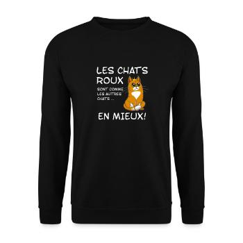 Chats Roux Sont Comme Les Autres Chats En Mieux - Sweat-shirt Unisexe - noir - Devant - Alina (178cm) & Michal (187cm)