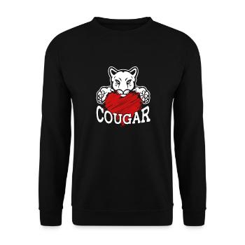 Cougar Heart - Unisex Sweatshirt - black - Front - Alina (178cm) & Michal (187cm)