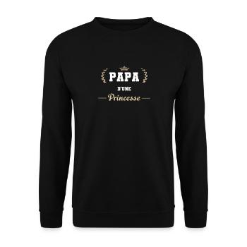 Papa d une Princesse Cadeau Père et Fille - Sweat-shirt Unisexe - noir - Devant - Alina (178cm) & Michal (187cm)