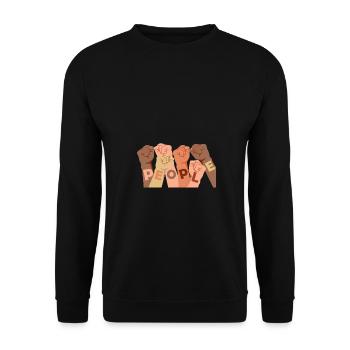 Contre le racisme Égalité Paix contre les nazis - Sweat-shirt Unisexe - noir - Devant - Alina (178cm) & Michal (187cm)