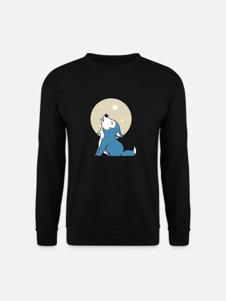 Baby Wolf Mond - Unisex Pullover - Schwarz