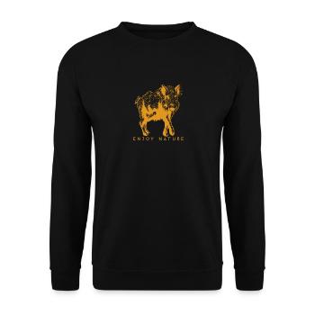 Enjoy Nature Nature de sangliers sauvages - Sweat-shirt Unisexe - noir - Devant - Alina (178cm) & Michal (187cm)