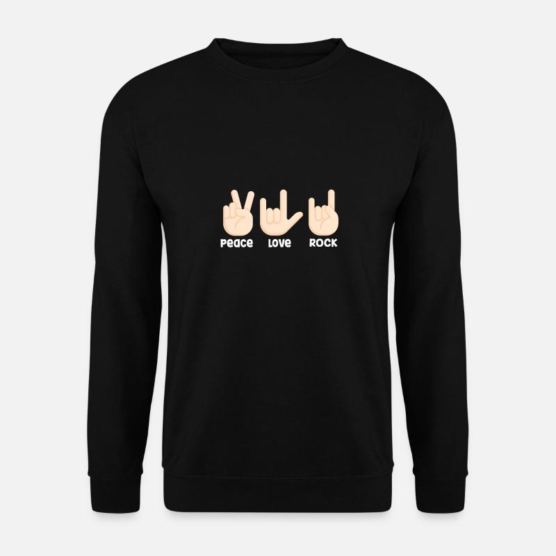 Peace Love Rock And Roll - Unisex Pullover - Schwarz