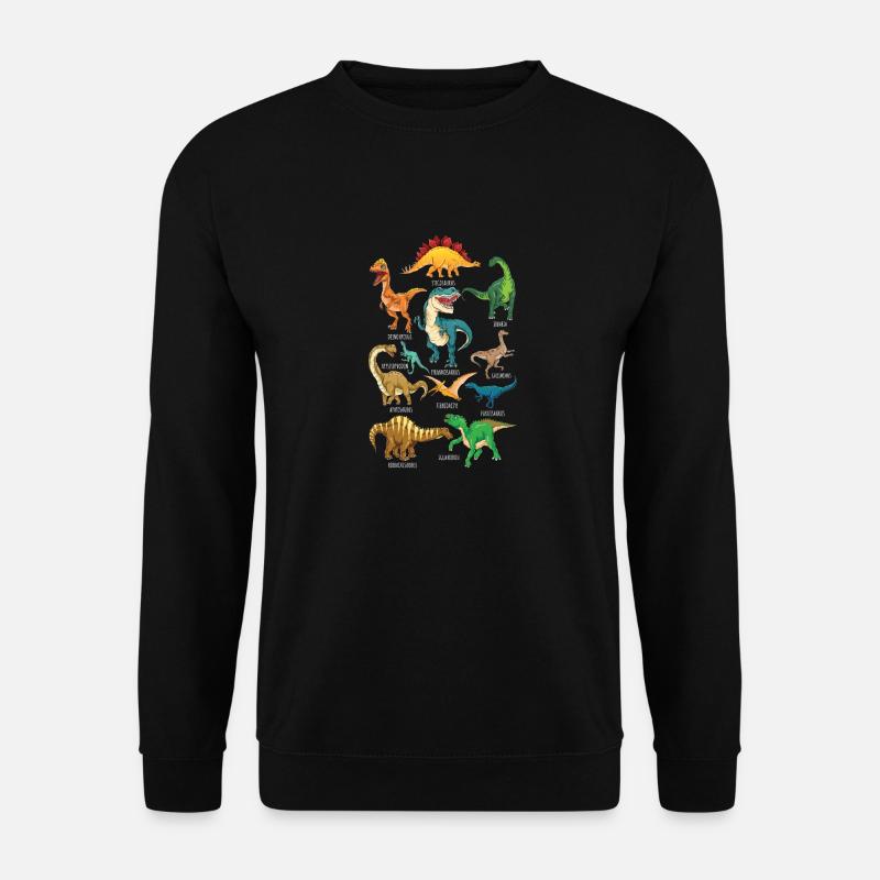 Dinosaurier-Arten Grafiken Dino T-Rex Jungen Dinos - Unisex Pullover - Schwarz