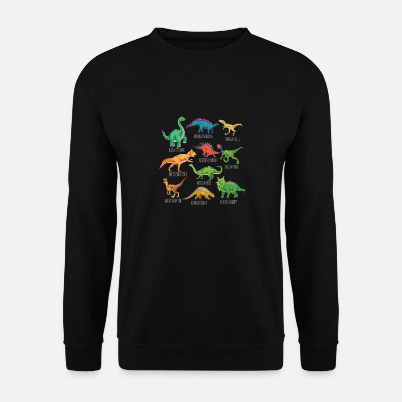 Dinosaur Types Graphics Dino T-Rex Boys Dinos - Unisex Sweatshirt - black