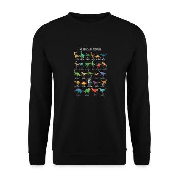Dinosaurier-Arten Alphabet A-Z Dino ABC T-Rex Dino - Unisex Pullover - Schwarz - Vorne - Alina (178cm) & Michal (187cm)