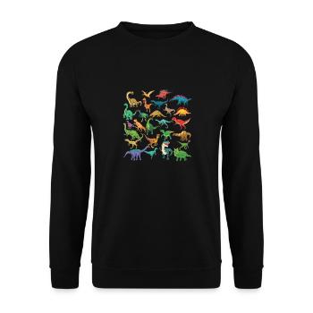 Types de dinosaures Graphiques Dino T-Rex Boys Dinos - Sweat-shirt Unisexe - noir - Devant - Alina (178cm) & Michal (187cm)