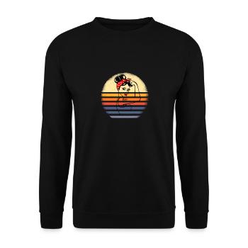 Retro Vintage Women Beer Lover Gift - Unisex Pullover - Schwarz - Vorne - Alina (178cm) & Michal (187cm)