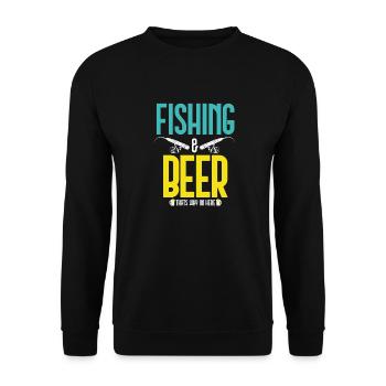 angeln fishing fischen fischer angler fisch - Unisex Pullover - Schwarz - Vorne - Alina (178cm) & Michal (187cm)