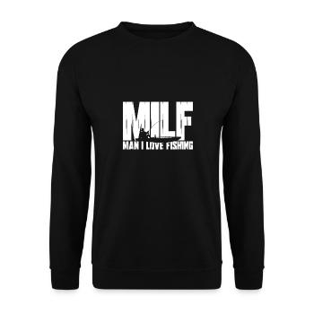 angeln fishing fischen fischer angler fisch - Unisex Pullover - Schwarz - Vorne - Alina (178cm) & Michal (187cm)