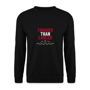 tougher than cancer Tshirt men gift idea - Unisex Sweatshirt - black - Front - Alina (178cm) & Michal (187cm)