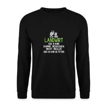 Landwirt Bauer Bauernhof Traktor - Unisex Pullover - Schwarz - Vorne - Alina (178cm) & Michal (187cm)