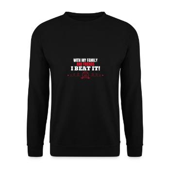 Fighting cancer Tshirt Family support - Unisex Sweatshirt - black - Front - Alina (178cm) & Michal (187cm)
