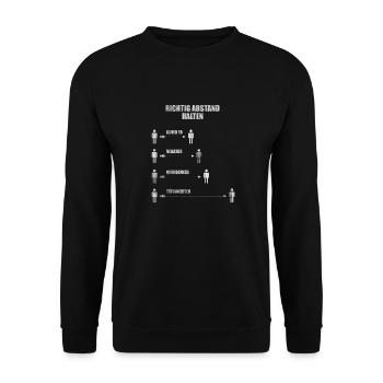 Tattoofrei - Richtig Abstand halten Reinhäuter - Unisex Pullover - Schwarz - Vorne - Alina (178cm) & Michal (187cm)