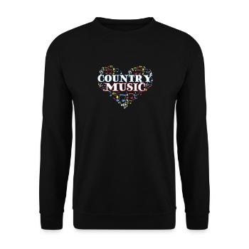 I Love Country Design Country Music Lover Gift - Unisex Sweatshirt - black - Front - Alina (178cm) & Michal (187cm)
