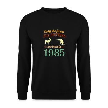 1985 Geburtstag Elch Jagdhemd - 35. Geburtstag Sh - Unisex Pullover - Schwarz - Vorne - Alina (178cm) & Michal (187cm)