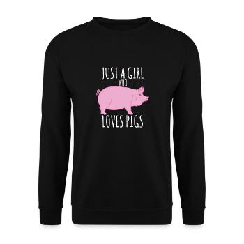 Juste une fille qui aime les cochons drôle de cochon amoureux des animaux - Sweat-shirt Unisexe - noir - Devant - Alina (178cm) & Michal (187cm)