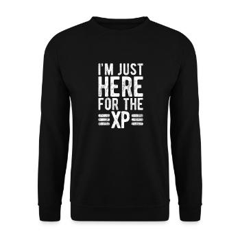 Nur hier fürs XP: Gaming-Level-Up garantiert - Unisex Pullover - Schwarz - Vorne - Alina (178cm) & Michal (187cm)