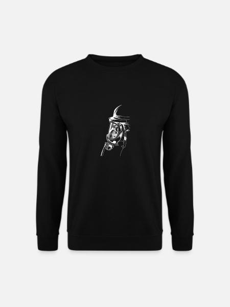 Firefighter with mask ready for use - Unisex Sweatshirt - black
