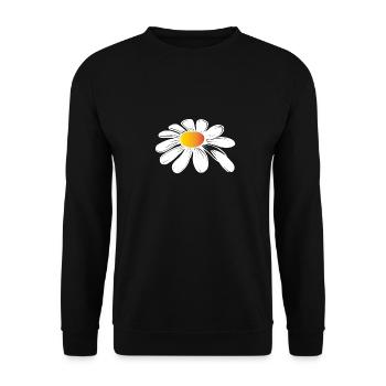 let it bee Gänseblümchen Margerite Blumenmotiv - Unisex Pullover - Schwarz - Vorne - Alina (178cm) & Michal (187cm)