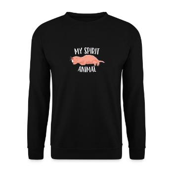 Nackte Maulwurfsratte - Mein Geistestier - Unisex Pullover - Schwarz - Vorne - Alina (178cm) & Michal (187cm)