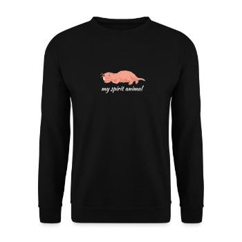 Nackte Maulwurfsratte - Mein Geistestier - Unisex Pullover - Schwarz - Vorne - Alina (178cm) & Michal (187cm)