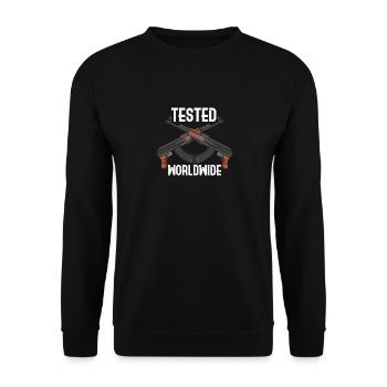 AK-47 RIFLE: Tested Worldwide - Unisex Sweatshirt - black - Front - Alina (178cm) & Michal (187cm)