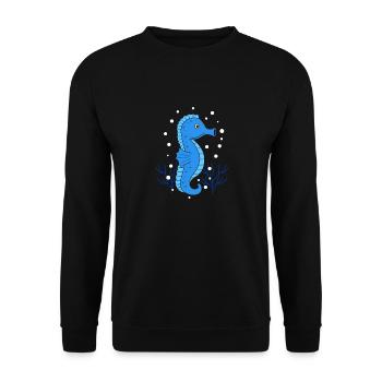 Seepferdchen - Unisex Pullover - Schwarz - Vorne - Alina (178cm) & Michal (187cm)