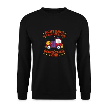 Vorschulkind Geschenk - Unisex Pullover - Schwarz - Vorne - Alina (178cm) & Michal (187cm)