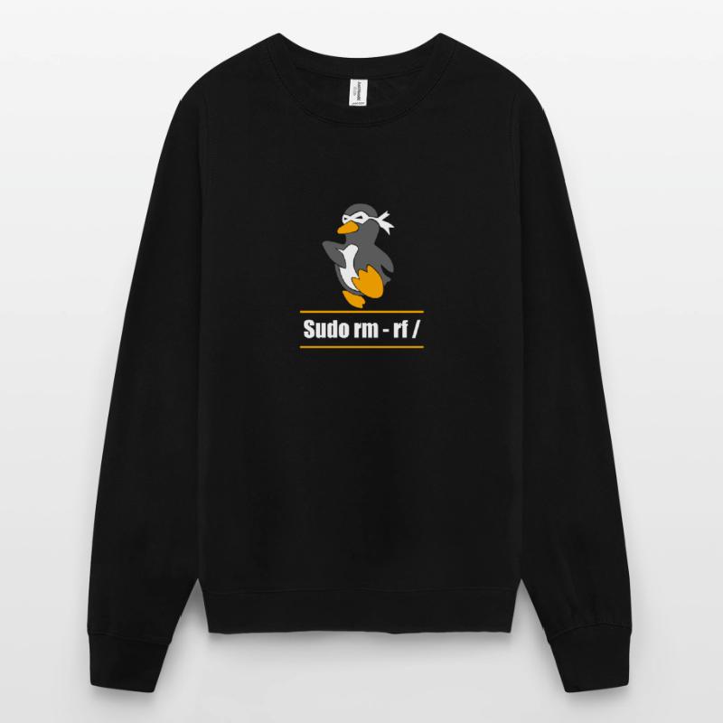 Tux Linux Pinguin Sudo Rm Rf Computerfreak Hacker Unisex Pullover