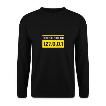 Geek Design There's No Place Like 127.0.0.1 - Unisex Sweatshirt - black - Front - Alina (178cm) & Michal (187cm)