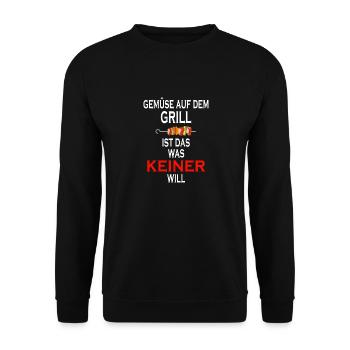 Gemüse Auf dem Grill Antivegan Grill Griller Grill - Unisex Pullover - Schwarz - Vorne - Alina (178cm) & Michal (187cm)