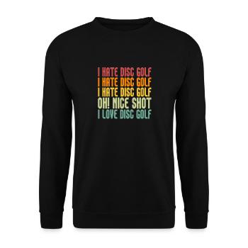 Funny Frisbee Golf pour un golfeur à disque - Sweat-shirt Unisexe - noir - Devant - Alina (178cm) & Michal (187cm)