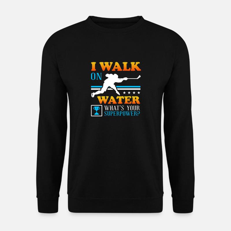 Urkomisches Eishockey Ich gehe auf Wassergeschenkdesign - Unisex Pullover - Schwarz