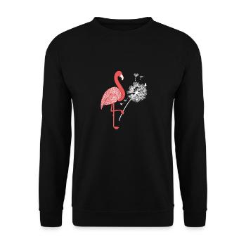 Flamingo dandelion mandala gift women - Unisex Sweatshirt - black - Front - Alina (178cm) & Michal (187cm)