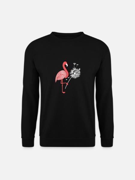 Flamingo Pusteblume Mandala Geschenk Damen - Unisex Pullover - Schwarz