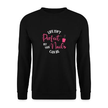 Nail Polish Pedicurist Manicurist for nail artists - Unisex Sweatshirt - black - Front - Alina (178cm) & Michal (187cm)