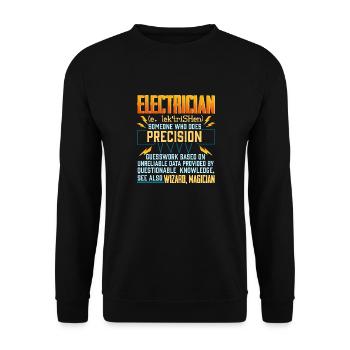 Génie électronique Ingénieur électricien Monteur de lignes - Sweat-shirt Unisexe - noir - Devant - Alina (178cm) & Michal (187cm)