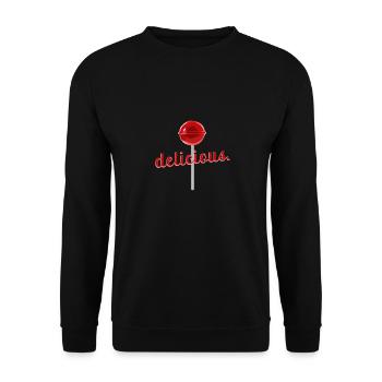 delicious red lollipop lollipop - Unisex Sweatshirt - black - Front - Alina (178cm) & Michal (187cm)