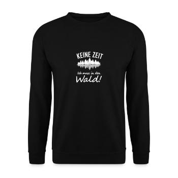 Wald Geschenk Design für Förster, & Waldmenschen - Unisex Pullover - Schwarz - Vorne - Alina (178cm) & Michal (187cm)