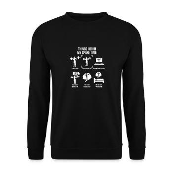 Les choses que je fais pendant mon temps libre, la dynamophilie - Sweat-shirt Unisexe - noir - Devant - Alina (178cm) & Michal (187cm)