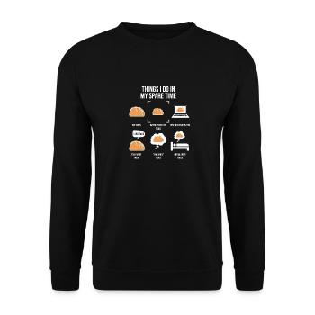Choses que je fais pendant mon temps libre Tacos, amateur de tacos - Sweat-shirt Unisexe - noir - Devant - Alina (178cm) & Michal (187cm)