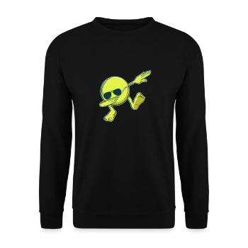 Funny Dabbing Tennis Tennis Player - Unisex Pullover - Schwarz - Vorne - Alina (178cm) & Michal (187cm)
