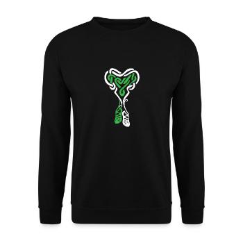 Irish Step Dancing Celtic Knot Heart - Unisex Pullover - Schwarz - Vorne - Alina (178cm) & Michal (187cm)