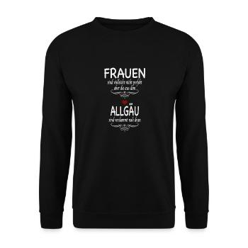 Allgäu Allgaier Mädel Schönes Allgäu Berge Wandern - Unisex Pullover - Schwarz - Vorne - Alina (178cm) & Michal (187cm)