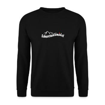 Schwarzwald Mädchen Schwarzwaldmädel Geschenk - Unisex Pullover - Schwarz - Vorne - Alina (178cm) & Michal (187cm)