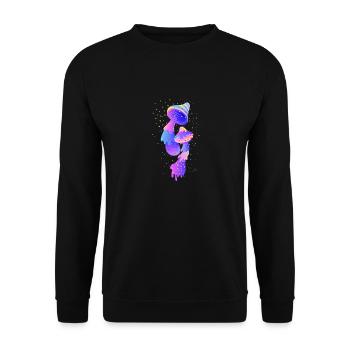 Magic Mushroom Pilz Sammler Open Mind Geschenk - Unisex Pullover - Schwarz - Vorne - Alina (178cm) & Michal (187cm)