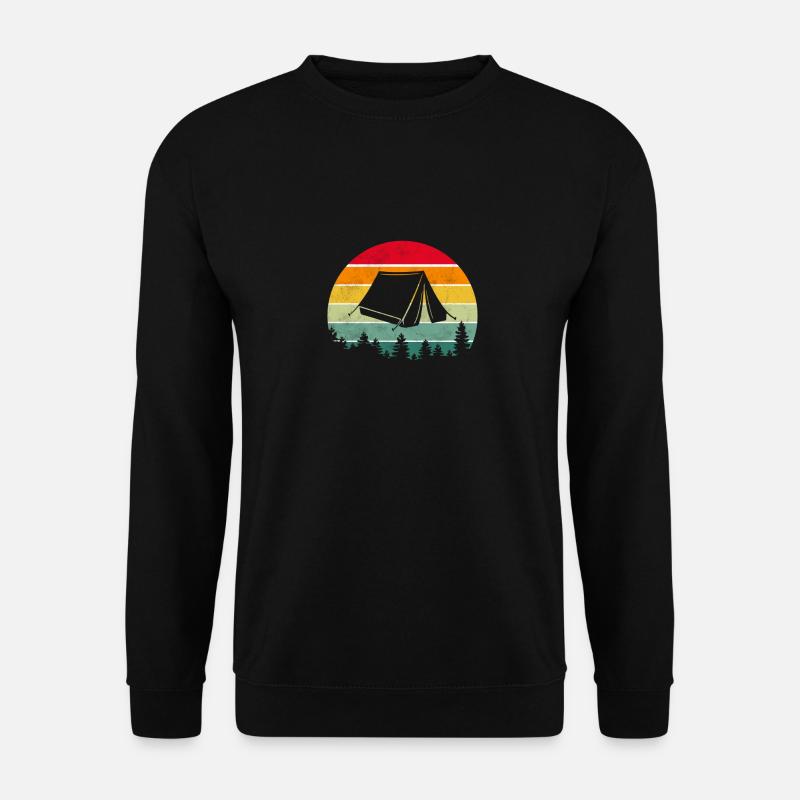 Camping Zelten Retro - Unisex Pullover - Schwarz