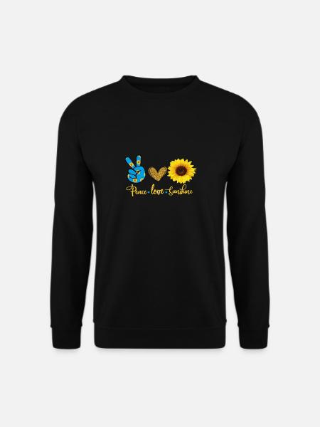peace love sunshine hippie floral motif ladies hippy - Unisex Sweatshirt - black